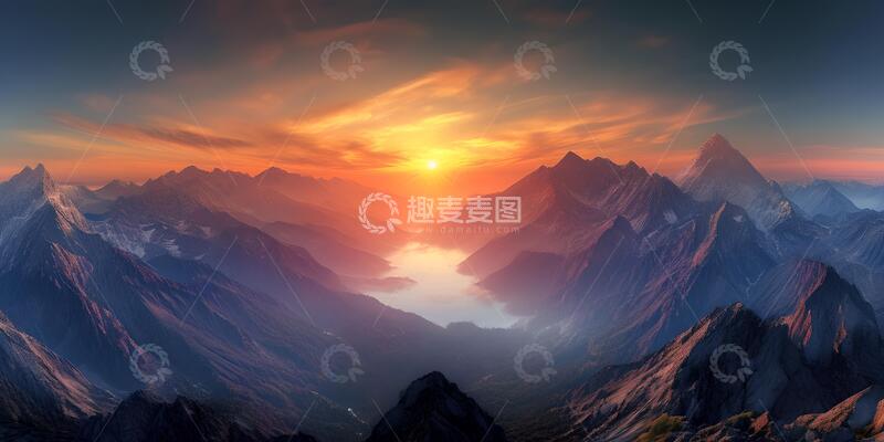 高清大图下载【趣麦麦图】日光下山顶绝美风景