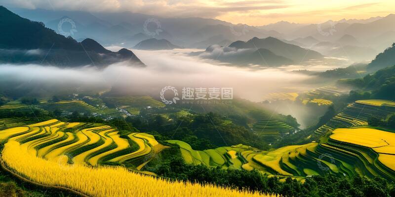 高清大图下载【趣麦麦图】层层麦香的梯田