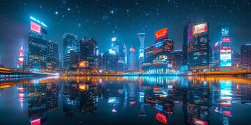 夜幕下的赛博朋克都市