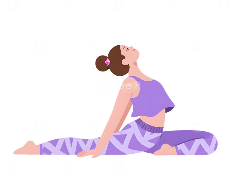 高清大图下载【趣麦麦图】瑜伽运动人物插画123