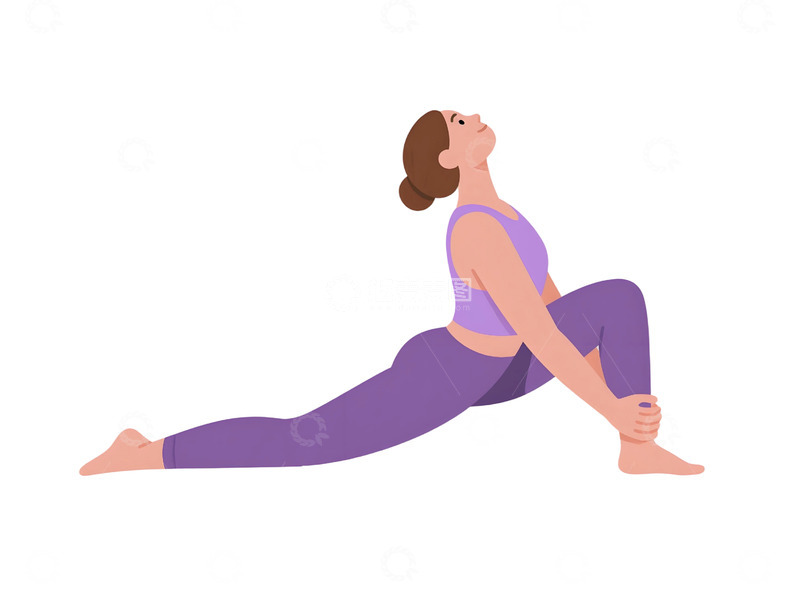 高清大图下载【趣麦麦图】瑜伽运动人物插画1231