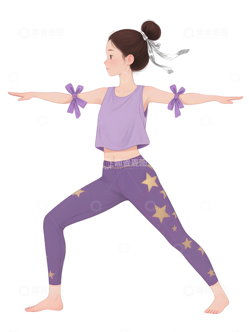 高清大图下载【趣麦麦图】瑜伽运动人物插画222