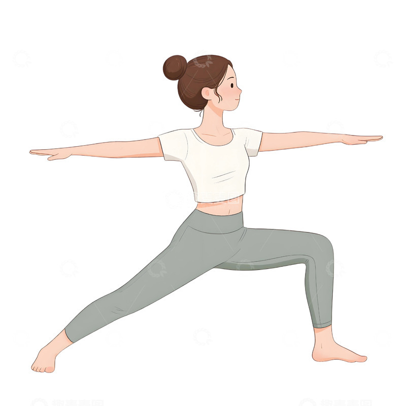 高清大图下载【趣麦麦图】瑜伽运动人物插画823