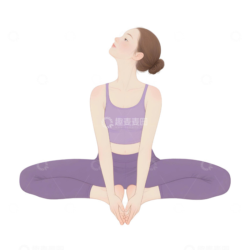 高清大图下载【趣麦麦图】瑜伽运动人物插画622