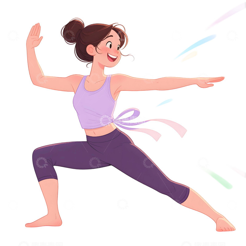 高清大图下载【趣麦麦图】瑜伽运动人物插画822