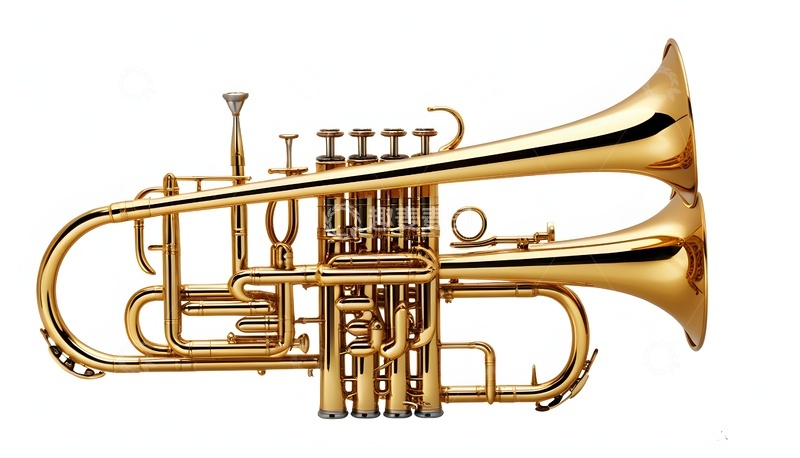 高清大图下载【趣麦麦图】金色小号乐器特写 高端质感乐器展示