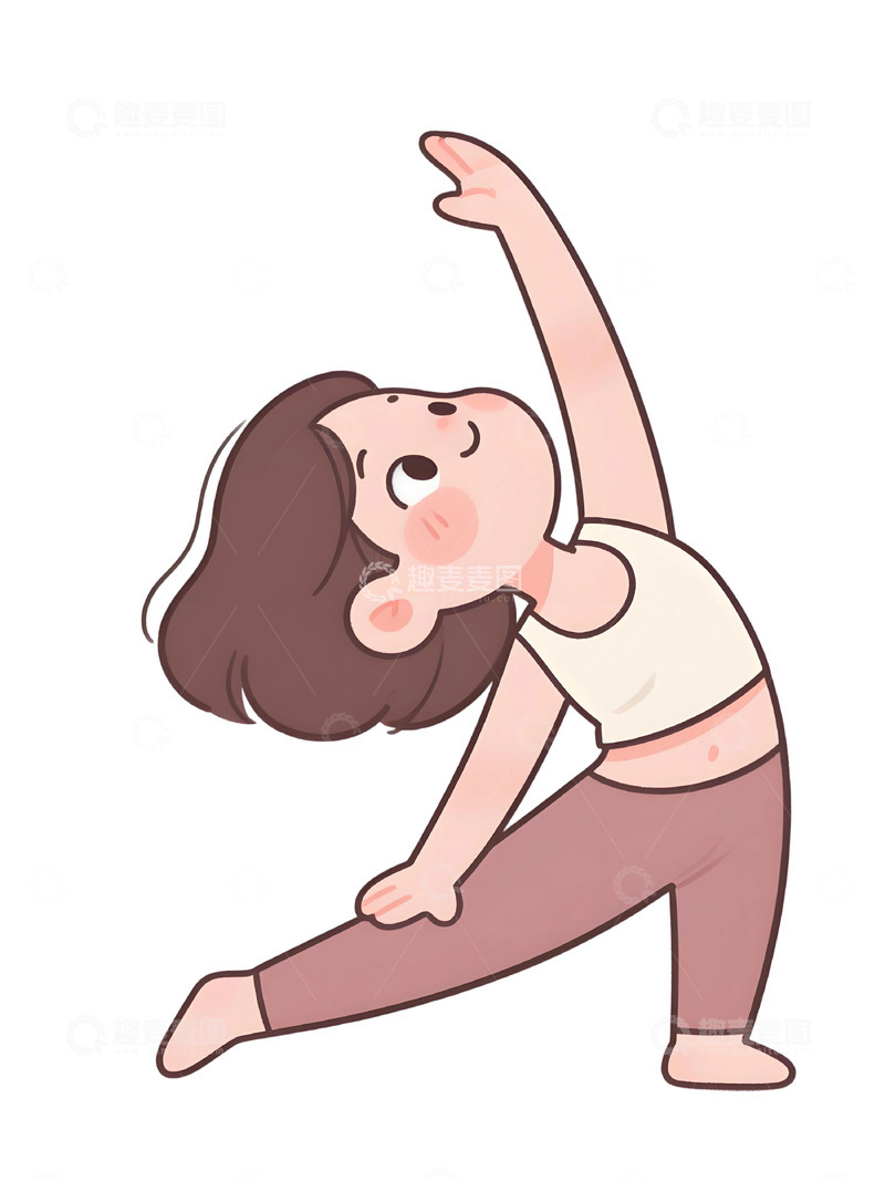 高清大图下载【趣麦麦图】瑜伽运动人物插画522