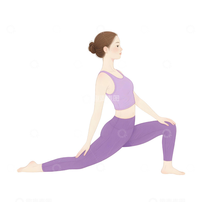 高清大图下载【趣麦麦图】瑜伽运动人物插画1221