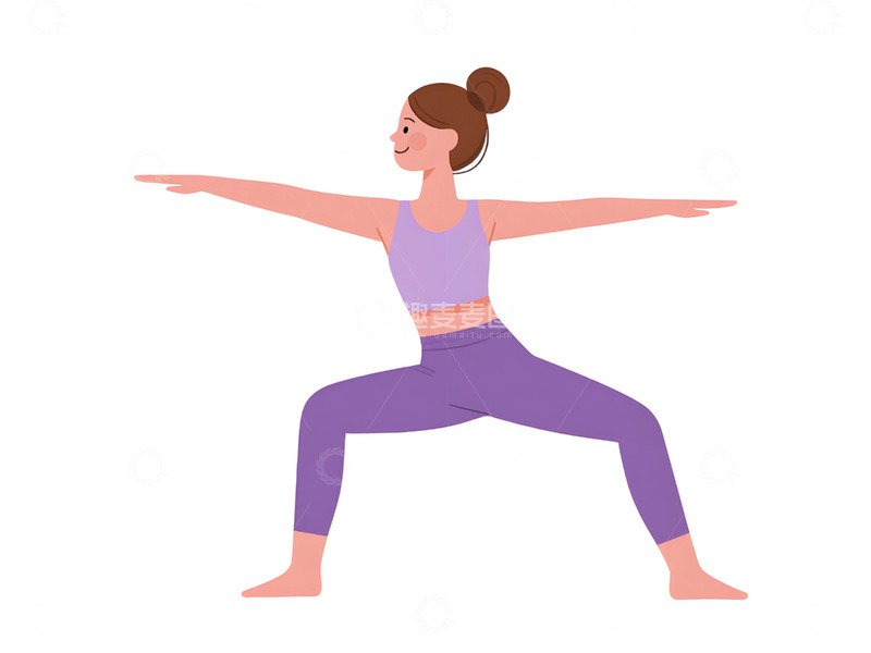 高清大图下载【趣麦麦图】瑜伽运动人物插画423