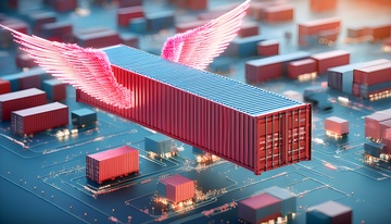 科技感集装箱展翅翱翔未来物流场景