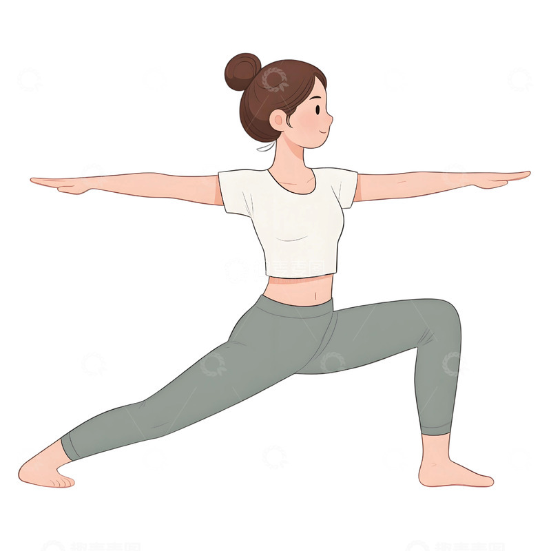 高清大图下载【趣麦麦图】瑜伽运动人物插画322