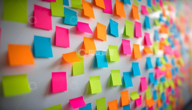 高清大图下载【趣麦麦图】彩色便签纸墙面装饰素材