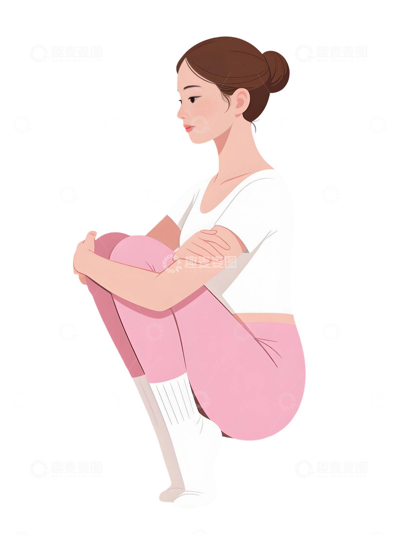 高清大图下载【趣麦麦图】瑜伽运动人物插画623