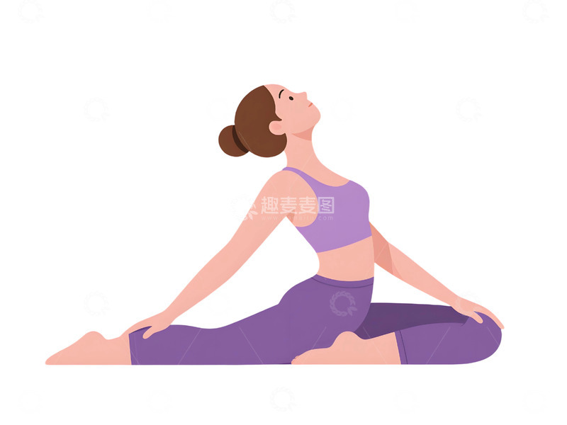 高清大图下载【趣麦麦图】瑜伽运动人物插画223
