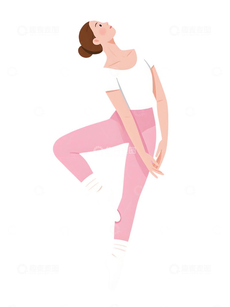 高清大图下载【趣麦麦图】瑜伽运动人物插画723