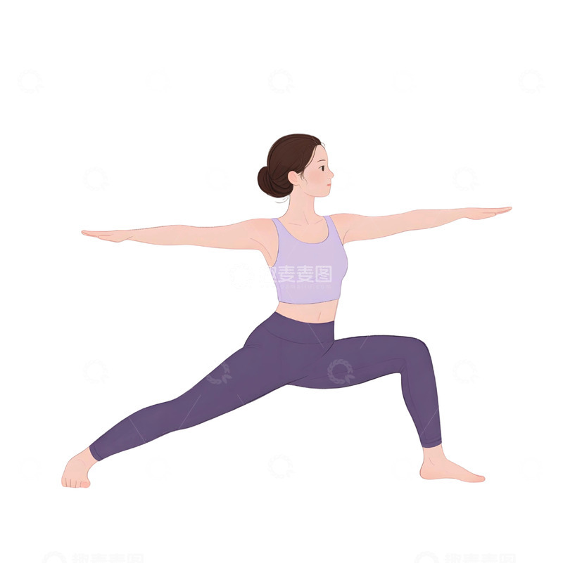 高清大图下载【趣麦麦图】瑜伽运动人物插画923
