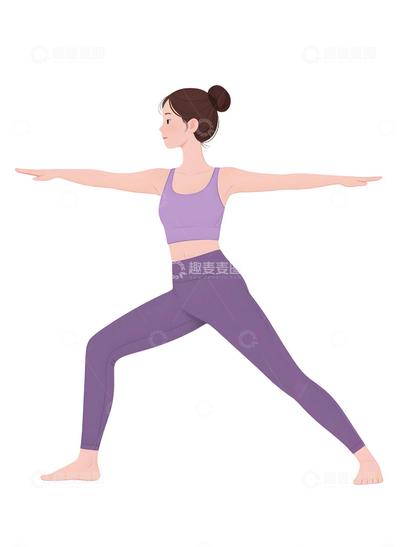 高清大图下载【趣麦麦图】瑜伽运动人物插画323