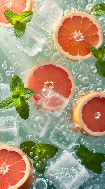 夏天西柚气泡水手机壁纸