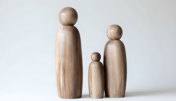 木质抽象人物摆件组合
