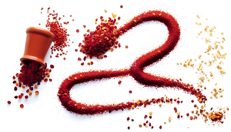 高清大图下载【趣麦麦图】红色调料粉末心形装饰素材
