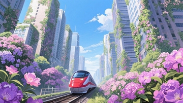 火车列车轨道03