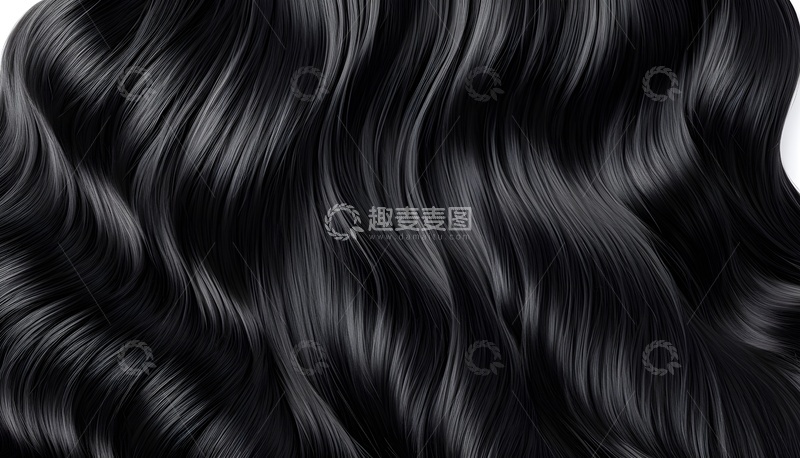 高清大图下载【趣麦麦图】黑色卷发纹理背景素材