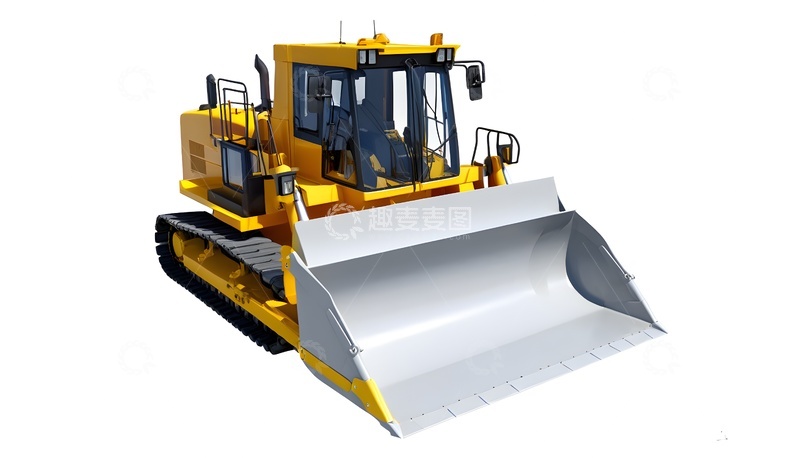 高清大图下载【趣麦麦图】黄色履带推土机工程机械设备