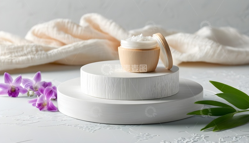 高清大图下载【趣麦麦图】护肤品广告图精致罐体展示
