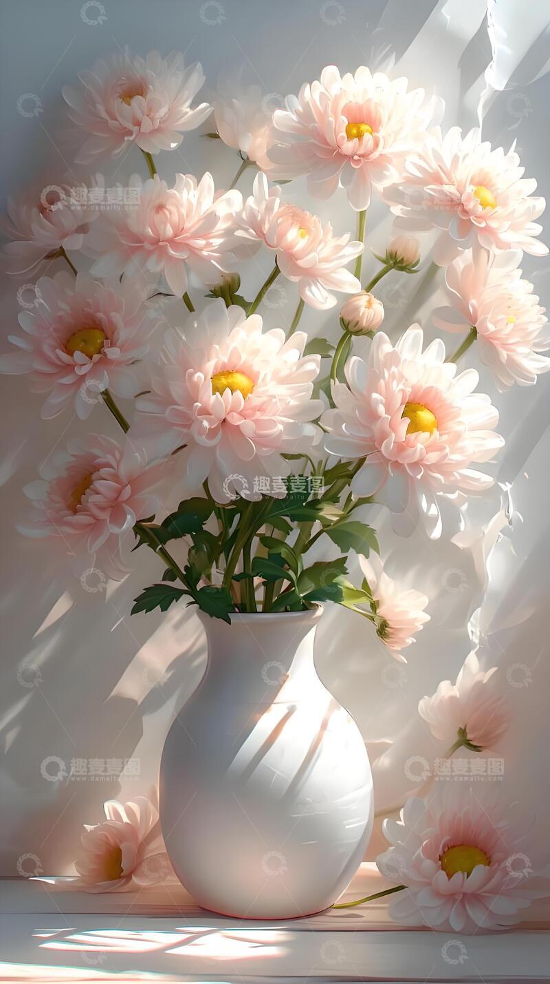 高清大图下载【趣麦麦图】夏天治愈系菊花唯美壁纸