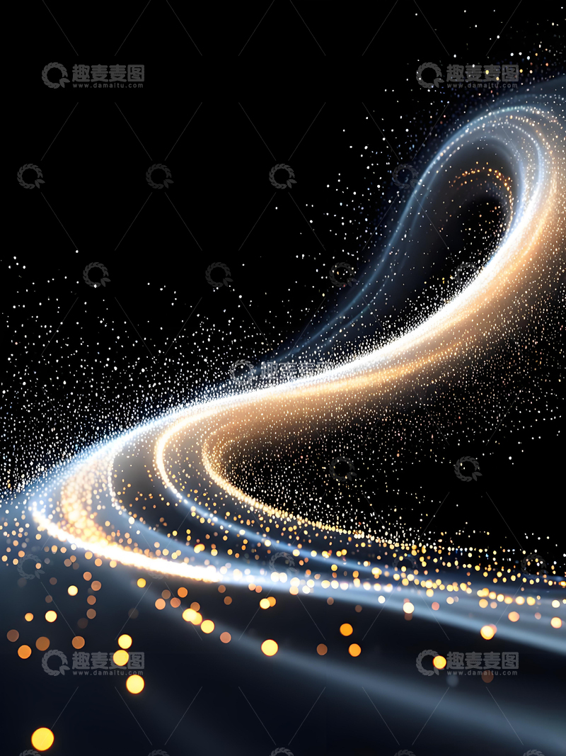 源文件下载【趣麦麦图】房地产高级质感金色粒子黑金邀请函背景3