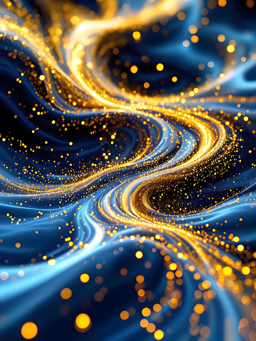 高级蓝金房地产邀请函蓝色鎏金纹理流沙背景2