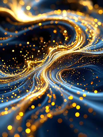 高级蓝金房地产邀请函蓝色鎏金纹理流沙背景7