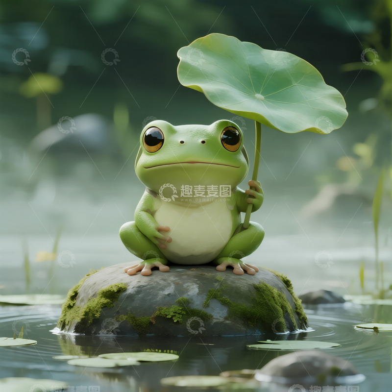 夏日荷塘小青蛙