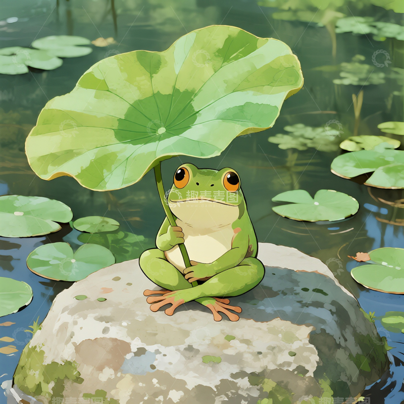 夏日荷塘小青蛙6