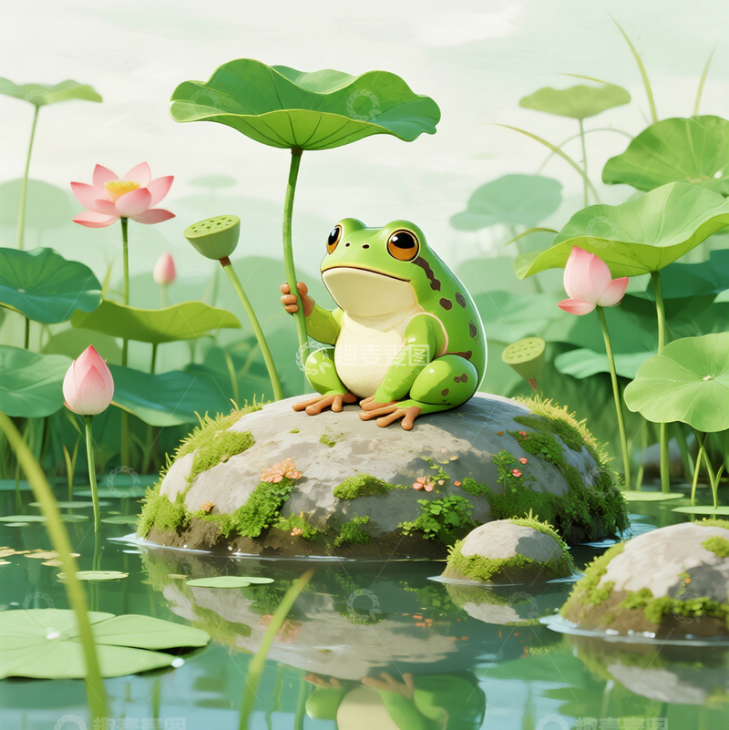 夏日荷塘小青蛙7