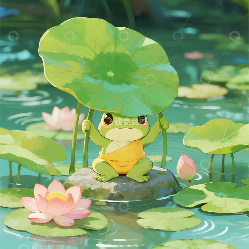 夏日荷塘小青蛙3