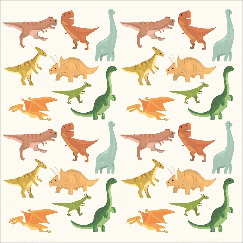 源文件下载【趣麦麦图】卡通恐龙儿童产品印刷版迷你绘画图5