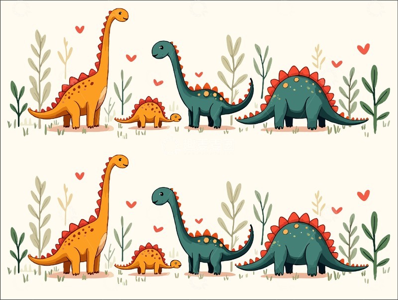 源文件下载【趣麦麦图】卡通恐龙儿童产品印刷版迷你绘画图7