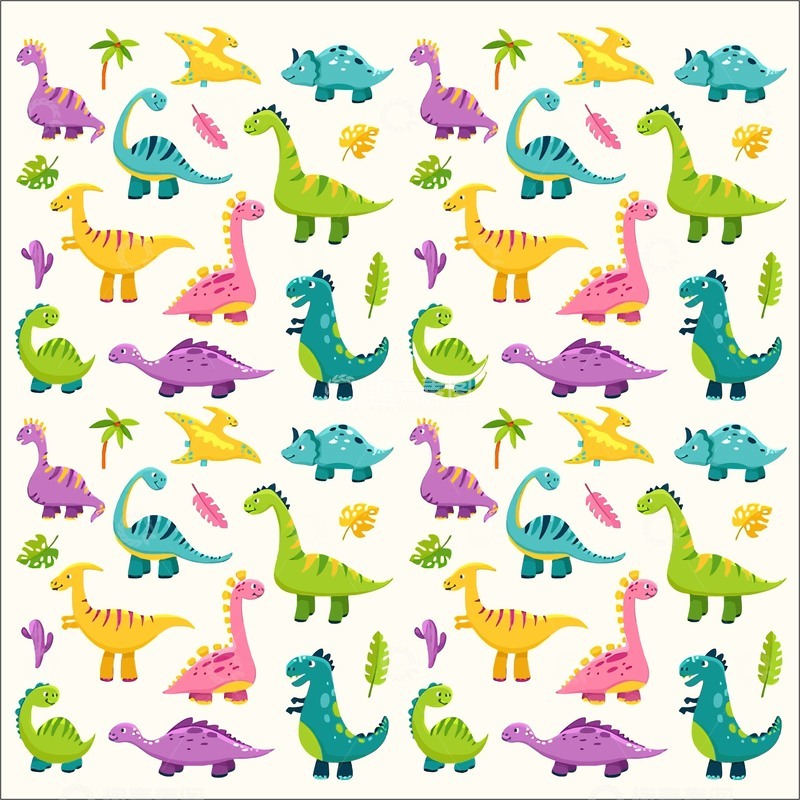 源文件下载【趣麦麦图】卡通恐龙儿童产品印刷版迷你绘画图6