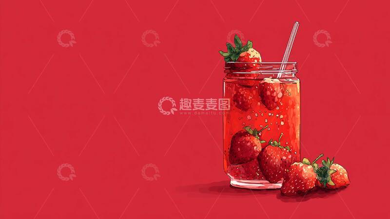 高清大图下载【趣麦麦图】草莓汁  香甜  甜润 