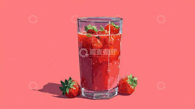 高清大图下载【趣麦麦图】草莓汁  清甜  酸甜 