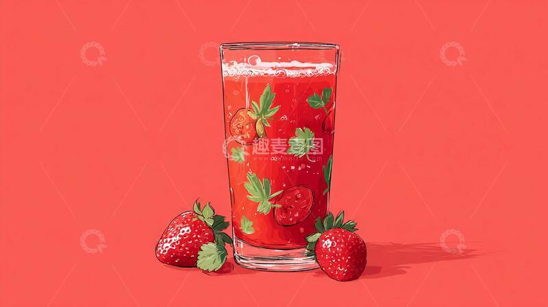 高清大图下载【趣麦麦图】草莓汁  香甜  甜糯 