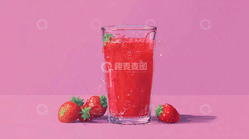 高清大图下载【趣麦麦图】草莓汁  香甜  酸甜