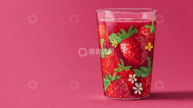 高清大图下载【趣麦麦图】草莓汁  果香  花香 