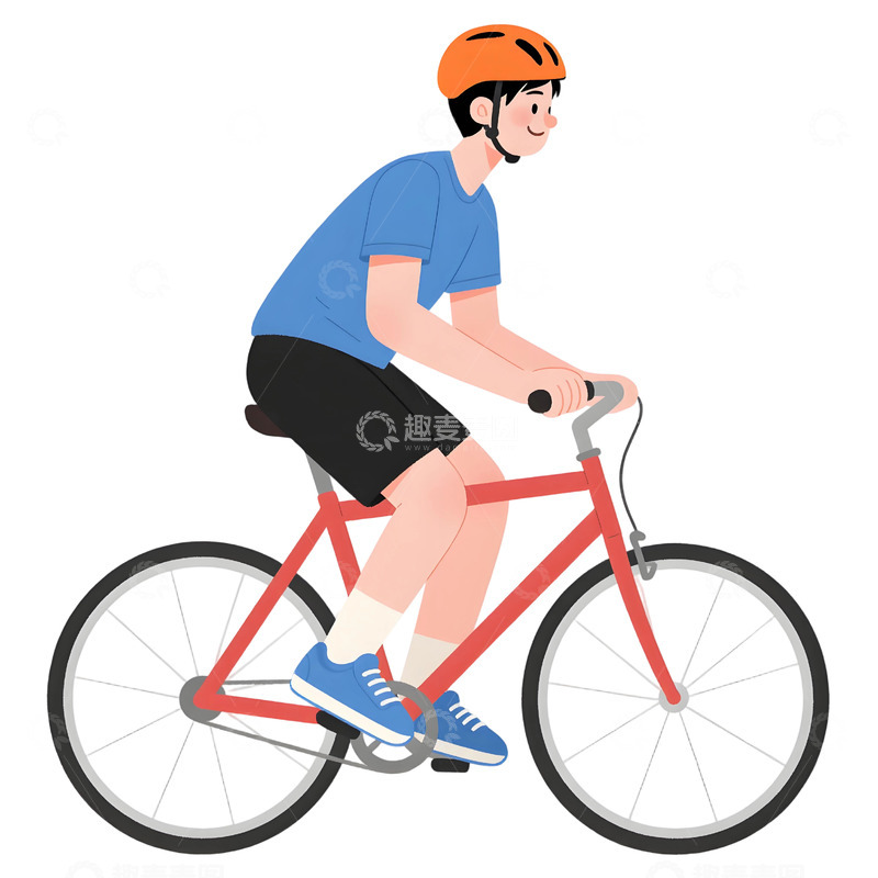 高清大图下载【趣麦麦图】女孩骑行插画素材271