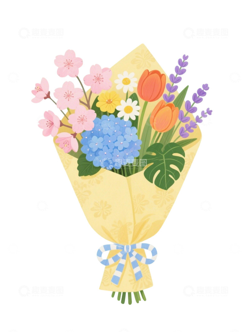 高清大图下载【趣麦麦图】花束插画主题19