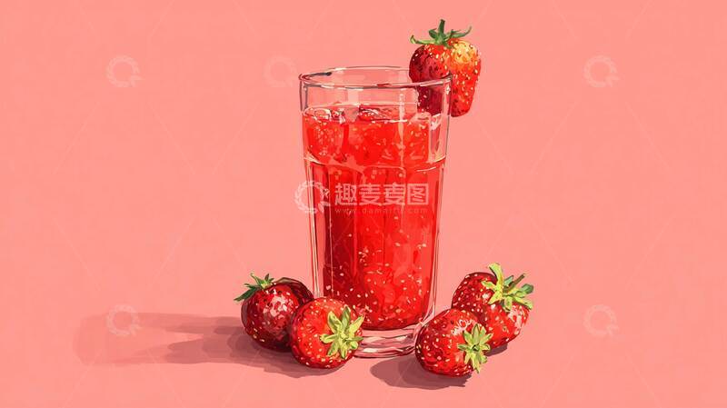 高清大图下载【趣麦麦图】草莓汁  绵密  浓郁  
