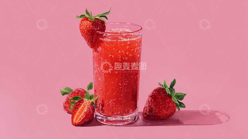 高清大图下载【趣麦麦图】草莓汁  绵密  饱满  