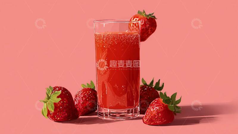 高清大图下载【趣麦麦图】草莓汁  果香  醇香  