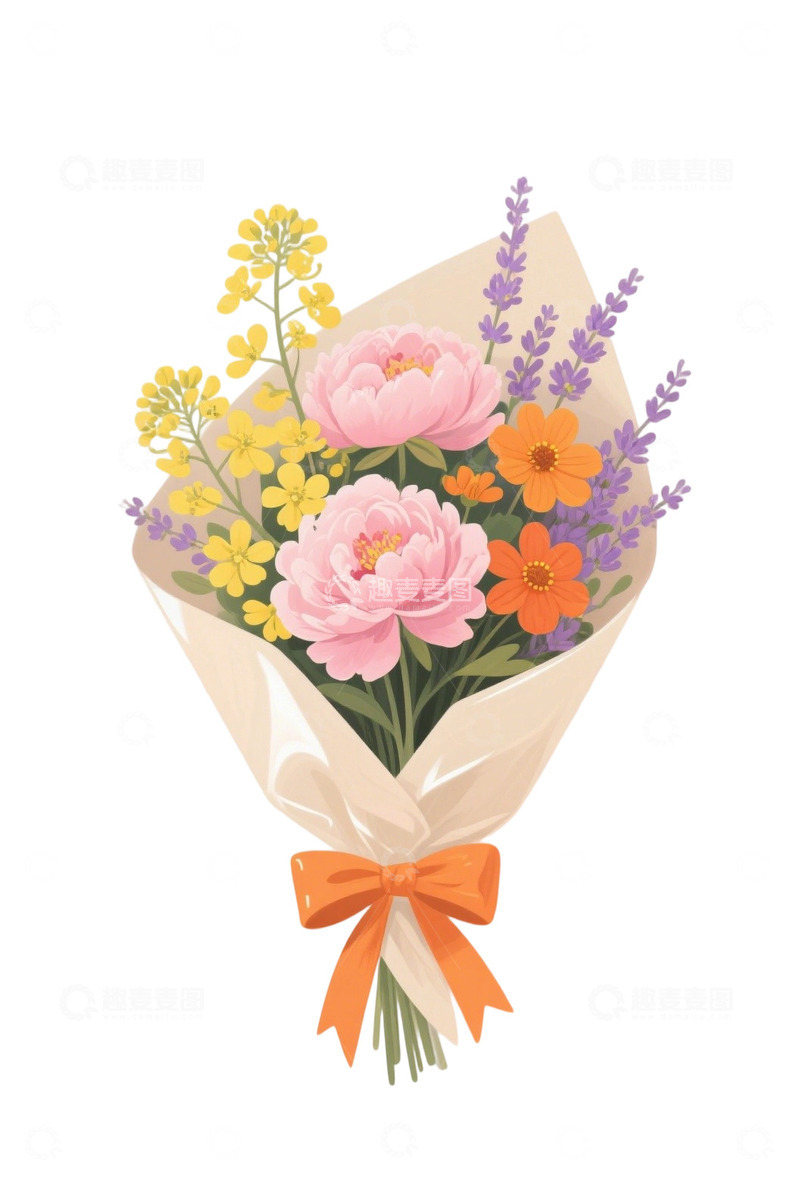 高清大图下载【趣麦麦图】花束插画主题2